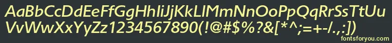 TornadomediumcItalic Font – Yellow Fonts on Black Background