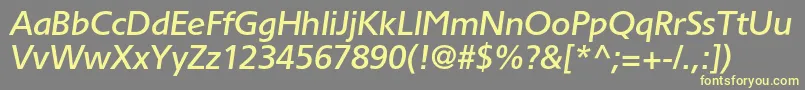 TornadomediumcItalic Font – Yellow Fonts on Gray Background