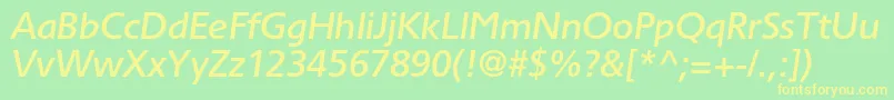 TornadomediumcItalic Font – Yellow Fonts on Green Background