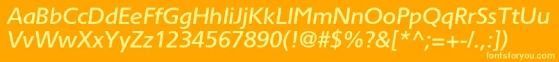 フォントTornadomediumcItalic – オレンジの背景に黄色の文字