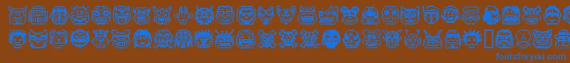 フォントPixelFreaksV1 – 茶色の背景に青い文字