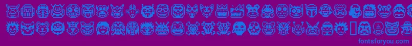 PixelFreaksV1-Schriftart – Blaue Schriften auf violettem Hintergrund