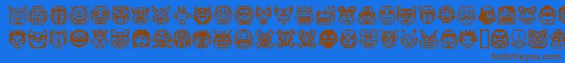 PixelFreaksV1 Font – Brown Fonts on Blue Background