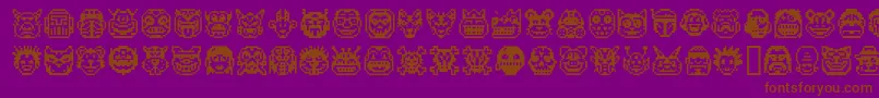 PixelFreaksV1-Schriftart – Braune Schriften auf violettem Hintergrund