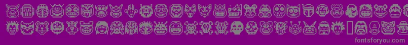 PixelFreaksV1-Schriftart – Graue Schriften auf violettem Hintergrund
