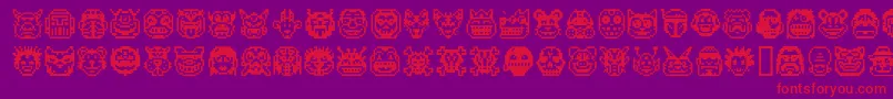 PixelFreaksV1-fontti – punaiset fontit violetilla taustalla