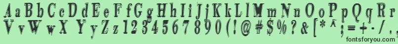 Tidekopr Font – Black Fonts on Green Background
