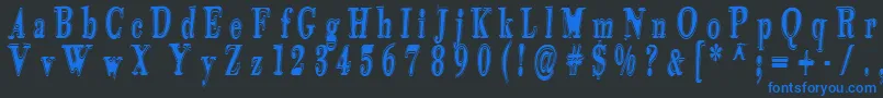 Tidekopr-Schriftart – Blaue Schriften auf schwarzem Hintergrund