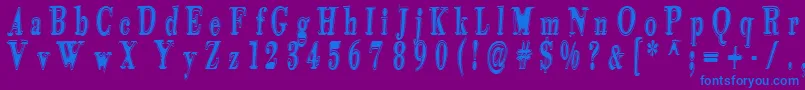 Fonte Tidekopr – fontes azuis em um fundo violeta