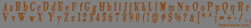 Fonte Tidekopr – fontes marrons em um fundo cinza