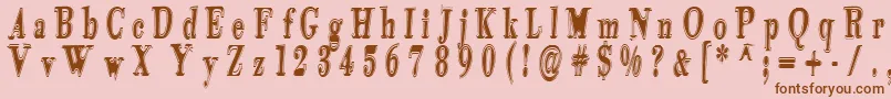 Шрифт Tidekopr – коричневые шрифты на розовом фоне