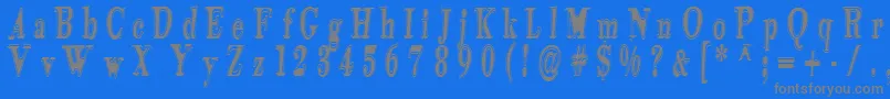 Tidekopr-Schriftart – Graue Schriften auf blauem Hintergrund
