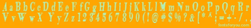 Tidekopr Font – Green Fonts on Orange Background