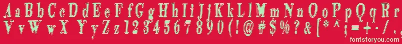 Tidekopr Font – Green Fonts on Red Background