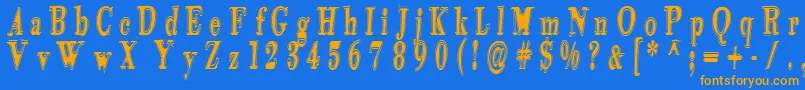 Tidekopr Font – Orange Fonts on Blue Background