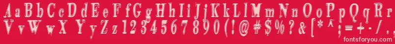 フォントTidekopr – 赤い背景にピンクのフォント