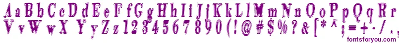 フォントTidekopr – 白い背景に紫のフォント