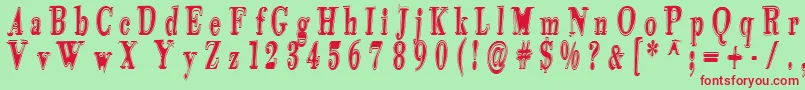 Tidekopr Font – Red Fonts on Green Background