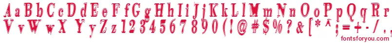 Tidekopr-Schriftart – Rote Schriften auf weißem Hintergrund
