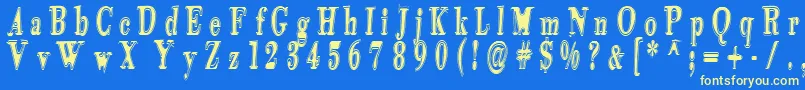 Tidekopr Font – Yellow Fonts on Blue Background