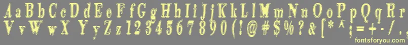 フォントTidekopr – 黄色のフォント、灰色の背景