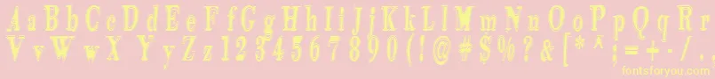 Tidekopr Font – Yellow Fonts on Pink Background