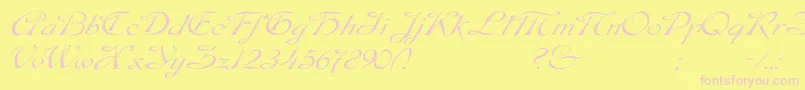 DobkinWdPlain Font – Pink Fonts on Yellow Background