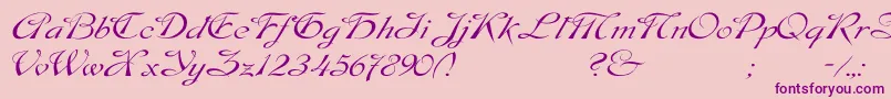 DobkinWdPlain-Schriftart – Violette Schriften auf rosa Hintergrund