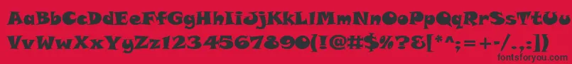 フォントTolstyakHeavy – 赤い背景に黒い文字