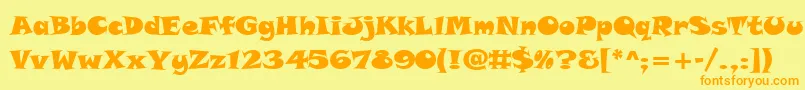 TolstyakHeavy Font – Orange Fonts on Yellow Background