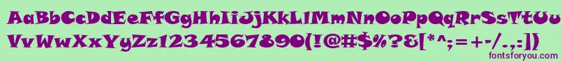 TolstyakHeavy Font – Purple Fonts on Green Background