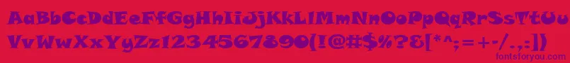 フォントTolstyakHeavy – 赤い背景に紫のフォント