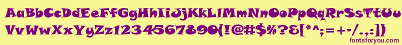 TolstyakHeavy Font – Purple Fonts on Yellow Background