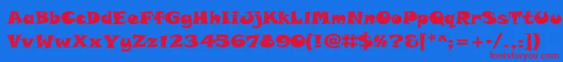 TolstyakHeavy-fontti – punaiset fontit sinisellä taustalla