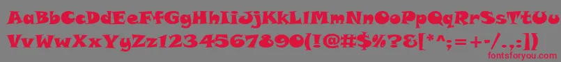 Czcionka TolstyakHeavy – czerwone czcionki na szarym tle