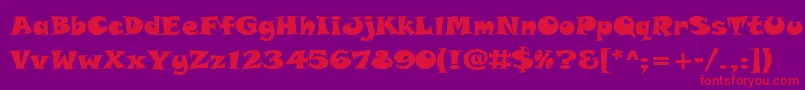 フォントTolstyakHeavy – 紫の背景に赤い文字