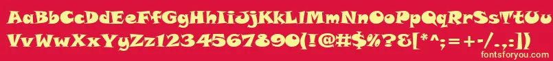TolstyakHeavy Font – Yellow Fonts on Red Background