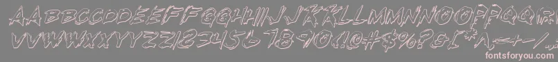 Czcionka RighteousKillOutlineItalic – różowe czcionki na szarym tle