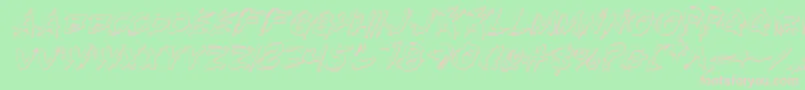 Fonte RighteousKillOutlineItalic – fontes rosa em um fundo verde