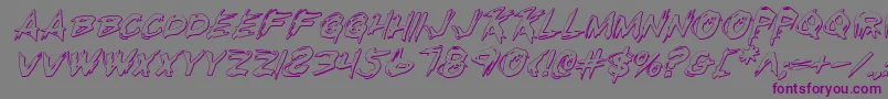 RighteousKillOutlineItalic Font – Purple Fonts on Gray Background