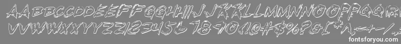 フォントRighteousKillOutlineItalic – 灰色の背景に白い文字