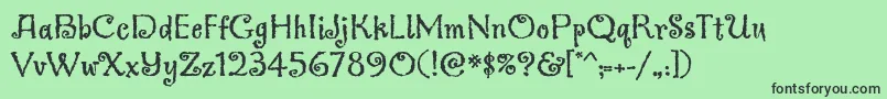 Greymantlemvbstd Font – Black Fonts on Green Background