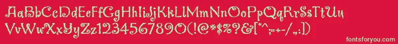 Greymantlemvbstd Font – Green Fonts on Red Background