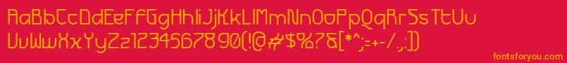 フォントFuturex ffy – 赤い背景にオレンジの文字