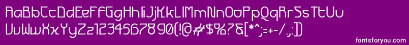 フォントFuturex ffy – 紫の背景に白い文字