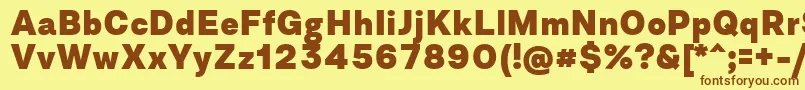 フォントAsketExtrabold – 茶色の文字が黄色の背景にあります。