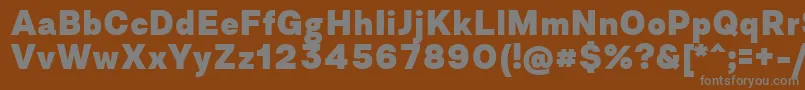 AsketExtrabold-fontti – harmaat kirjasimet ruskealla taustalla