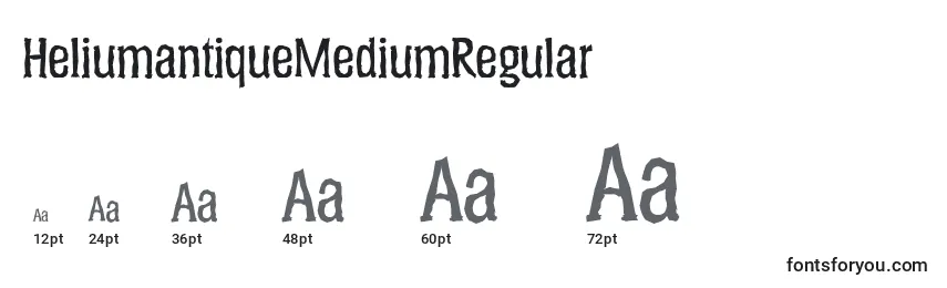 Größen der Schriftart HeliumantiqueMediumRegular