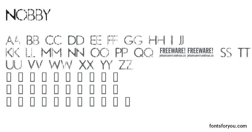 Schriftart Nobby – Alphabet, Zahlen, spezielle Symbole