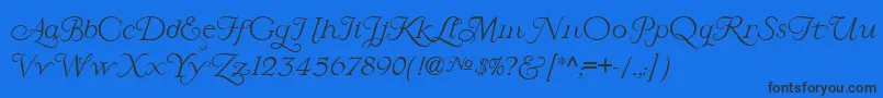 LarisaScript Font – Black Fonts on Blue Background